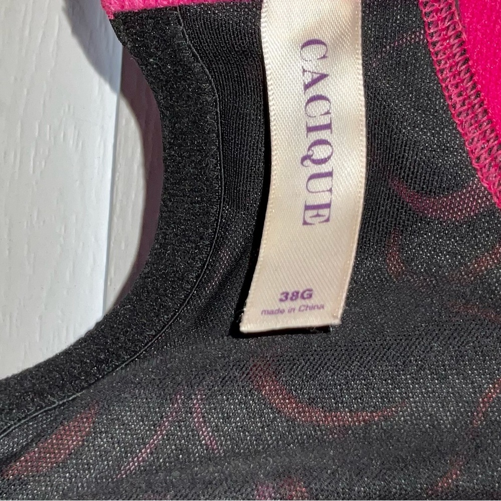 CACIQUE HOT PINK HEARTS 38 G LIGHTLY LINED BRA - Picture 7 of 8